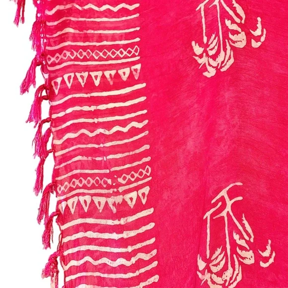 SARONG Pareo Wrap Skirt Lunghi Dhoti Cloth Pink - Picture 3 of 4